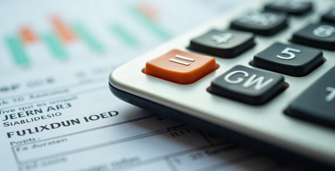 Mesa con calculadora y documentos de valoración fiscal de vehículos