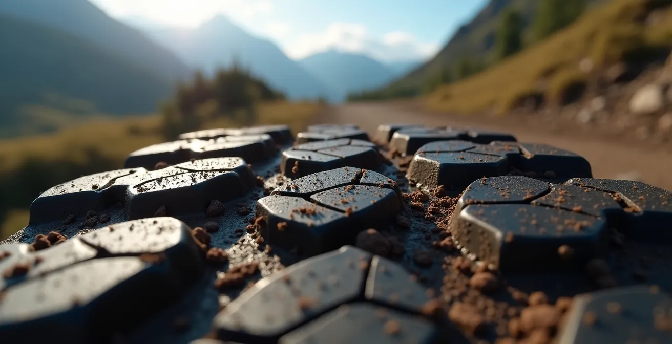 Vehículo todoterreno atascado en camino de montaña sin asfaltar en España